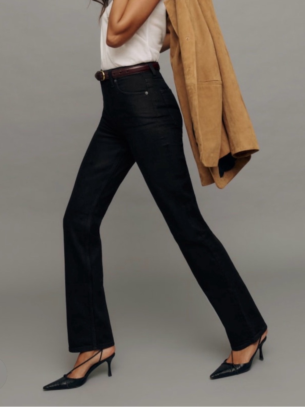 Reformation Jax Stretch High-Rise Straight Jeans